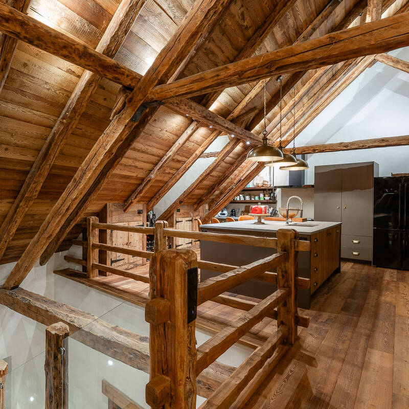 ski chalet kitchen area