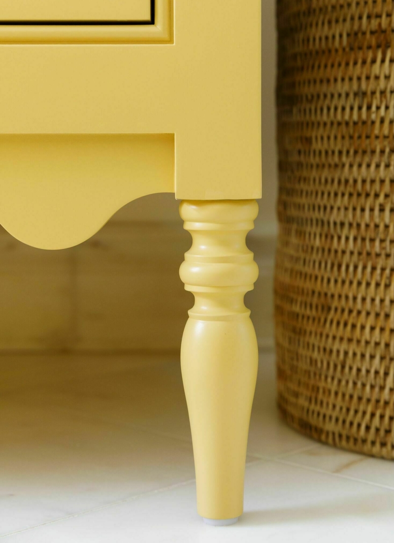 Eaton place yellow vanity leg