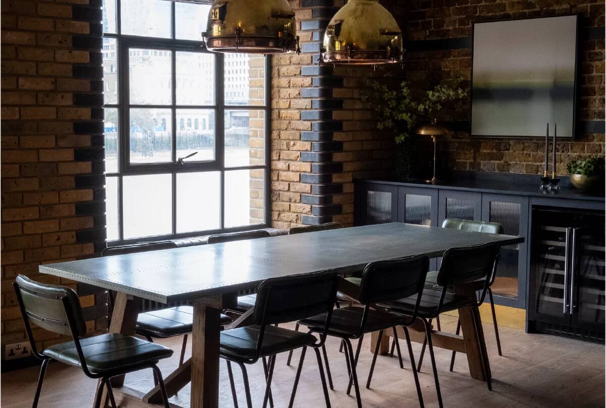 industrial style dining area