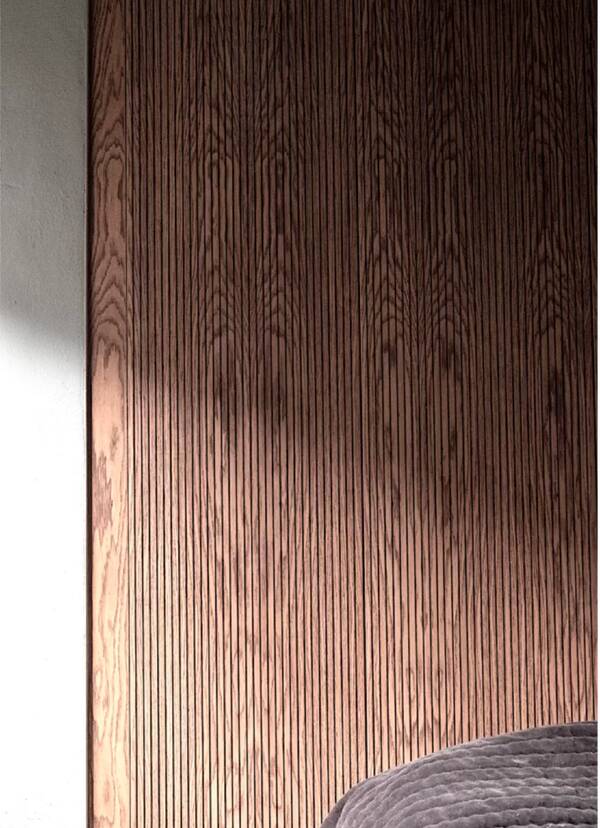 wooden integrated bedroom wardrobe