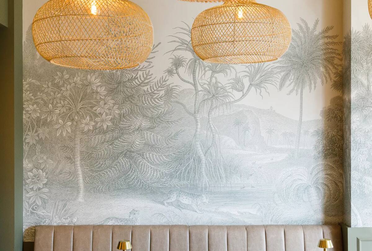 Forest wallpaper in restaurant