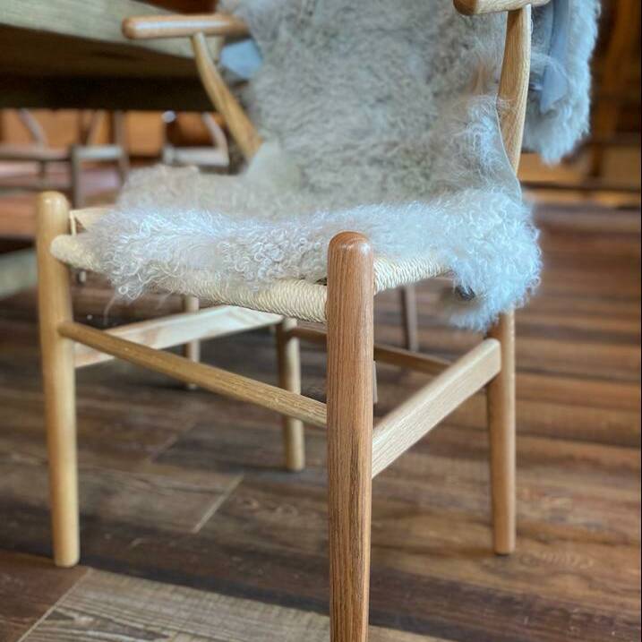 Ski Chalet Dining Chair With Fur Rug