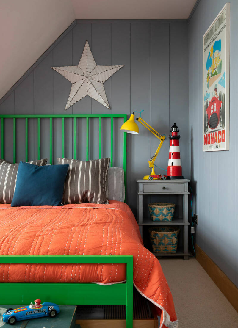 Whale Kids Room Orange & Green